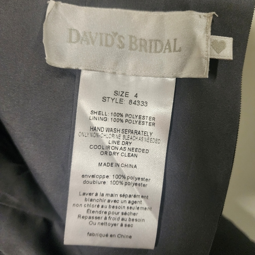 💘Davids Bridal Grayish Silver Shiney One Shoulder Formal Dress for Events Sz 4 - Picture 9 of 9